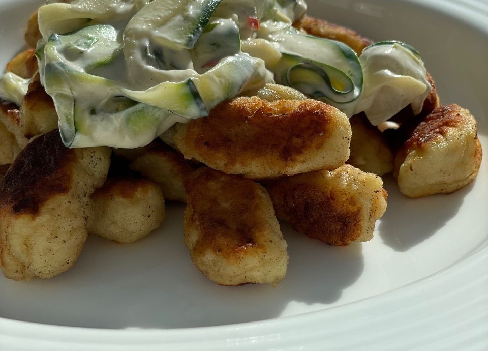 Fried Gnocchi with Courgette, Chilli and Mascarpone