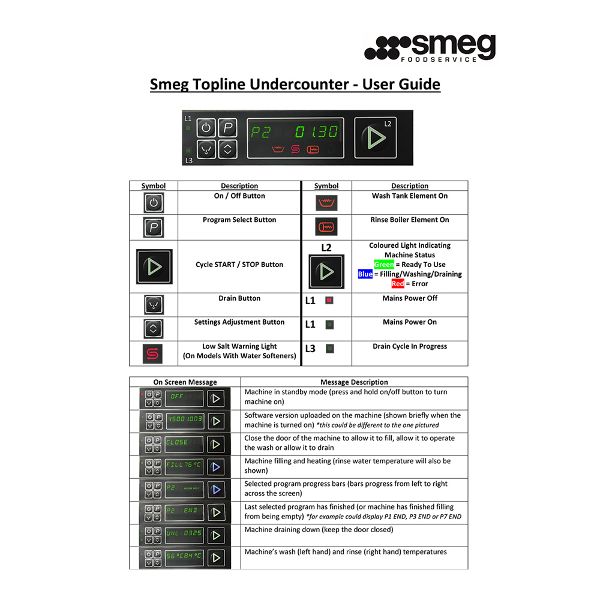 Smeg Topline Undercounter User Guide