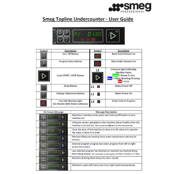 Smeg Topline Undercounter User Guide