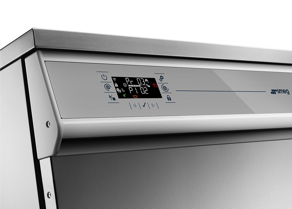 Glassware washer Smeg - touch on glass LCD color display 
