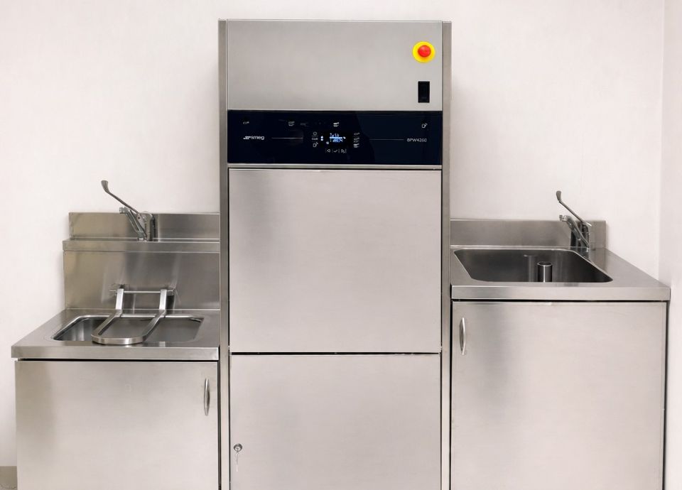 Stainless steel hospital bedpan washers and thermal disinfectors by Smeg Instruments