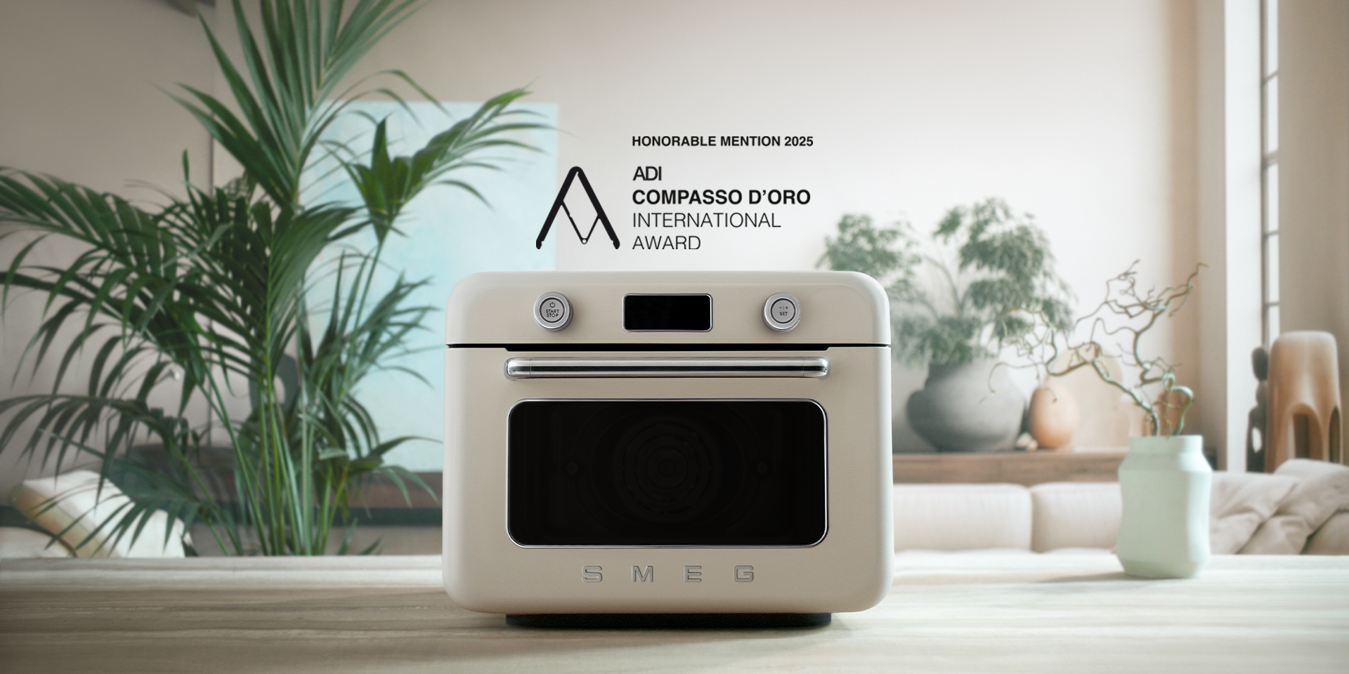 Smeg Benchtop Combi Steam Oven in Cream