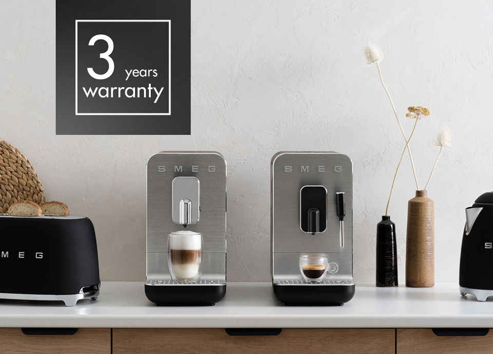 Éen jaar extra garantie bij aankoop van een Smeg Espresso machine