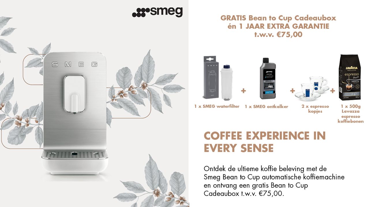 Ontvang bij aankoop van een Bean to Cup koffiemachine een gratis cadeaubox t.w.v. €75,00.