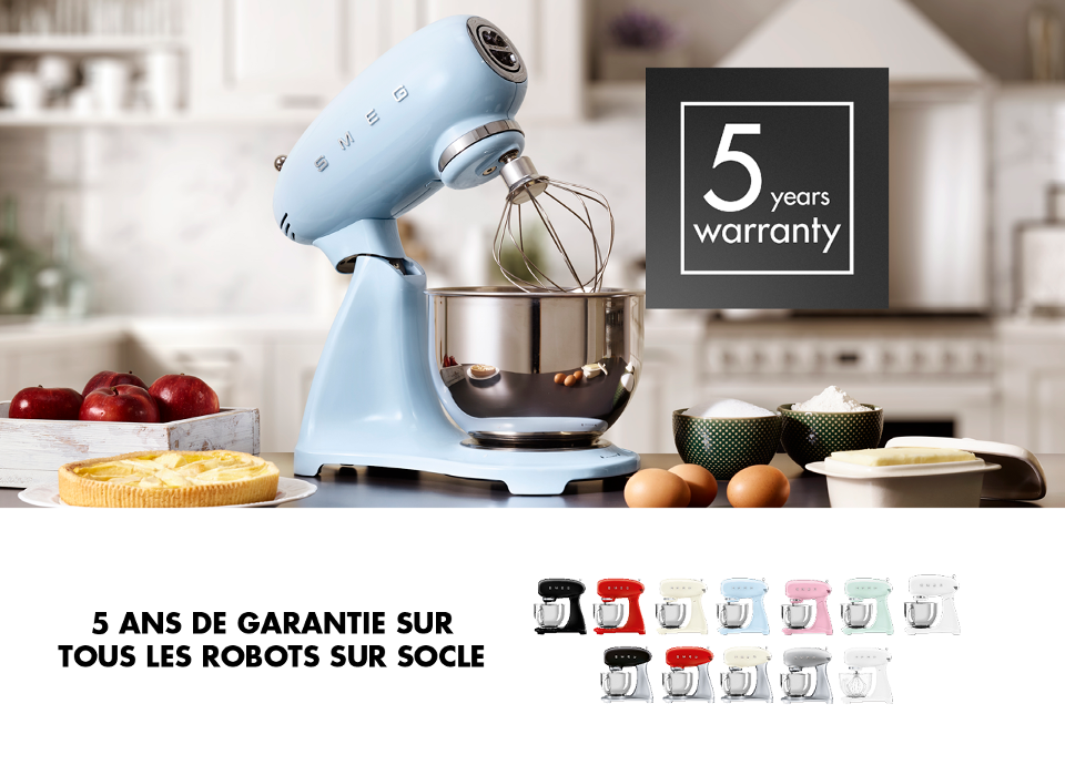 UNE GARANTIE DE 5 ANS SUR TOUS LES ROBOTS SUR SOCLE!