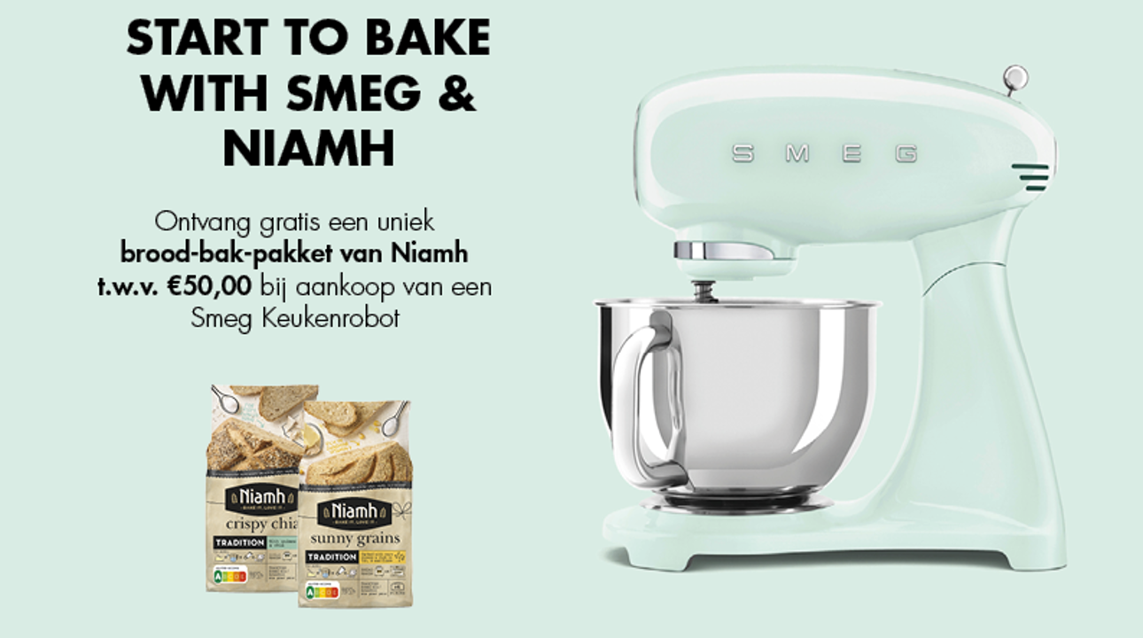 Ontvang een gratis brood-bak-pakket t.w.v. €50 bij aankoop van een keukenrobot.
