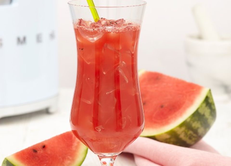 Watermeloen, wodka en peper cocktail