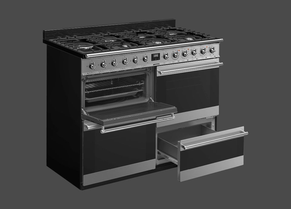 Un centre de cuisson avec Rails télescopiques