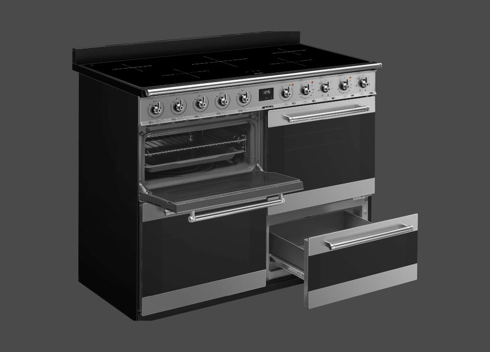 Un centre de cuisson avec Rails télescopiques