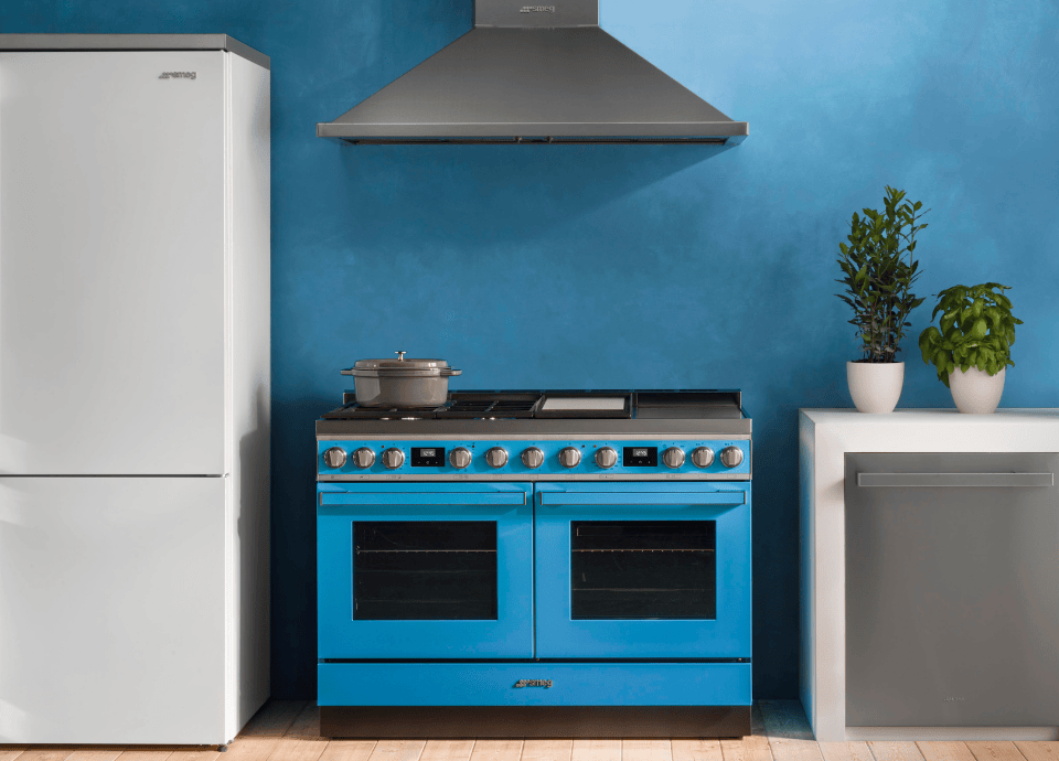 Piano de cuisson Portofino Smeg turquoise CPF120IGMPT