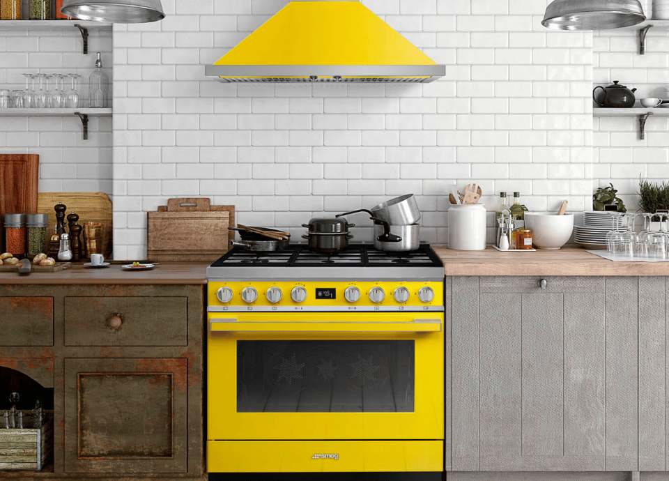 Piano de cuisson jaune