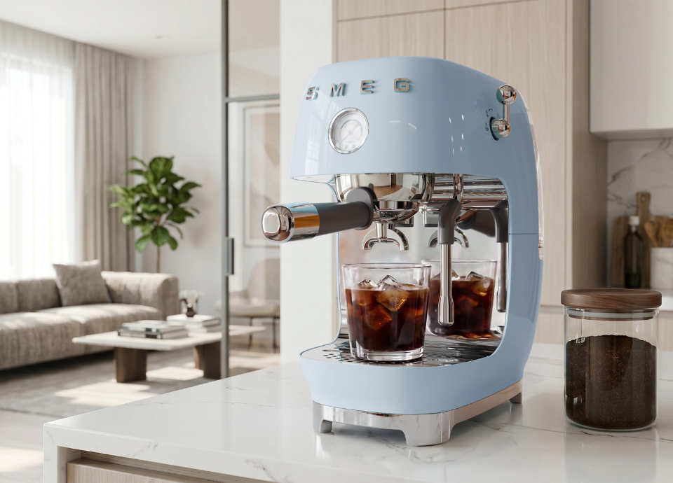 Machine à café bleu