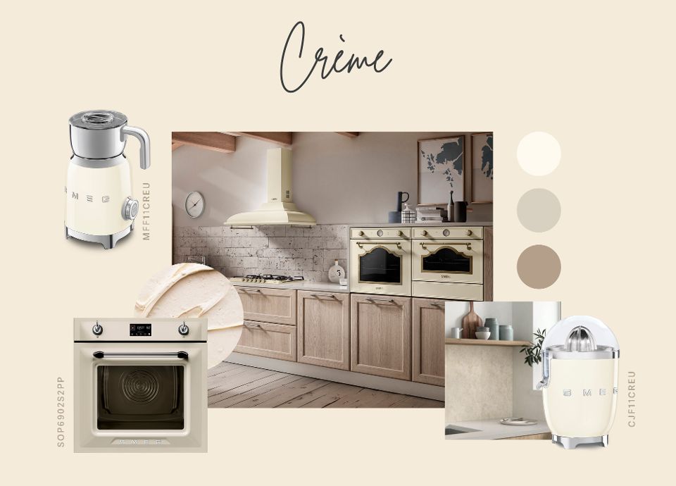 la couleur crème monochrome pas monotone avec smeg