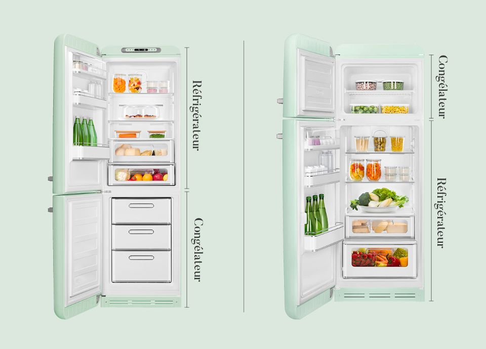 L'agencement des réfrigérateurs combinés SMEG