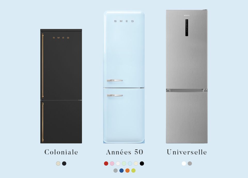 Les esthétiques des réfrigérateurs combinés SMEG