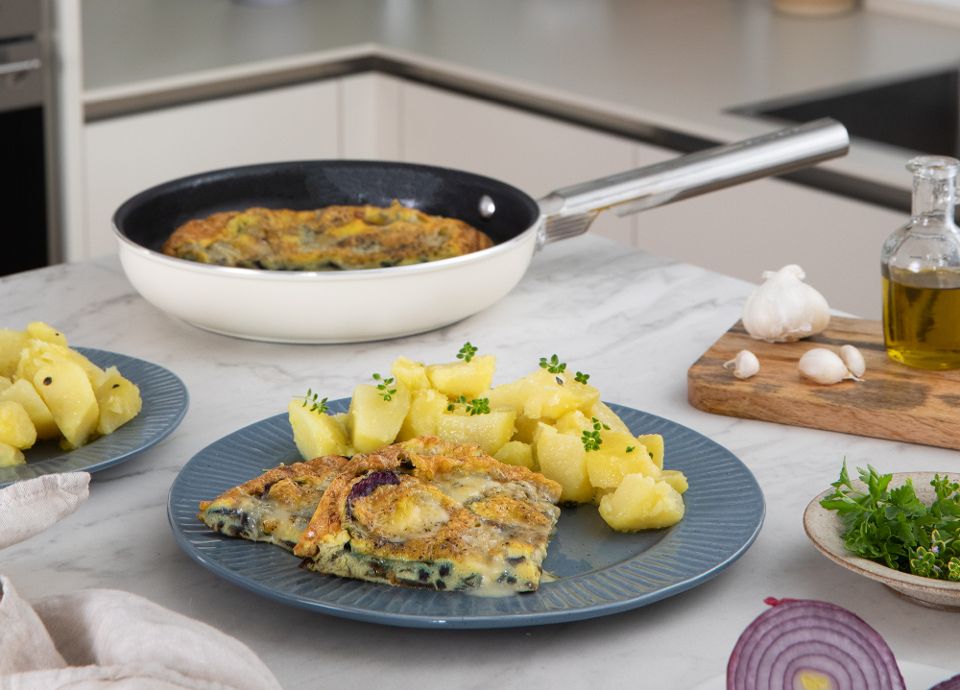 L'omelette aux oignons et au gorgonzola de SMEG
