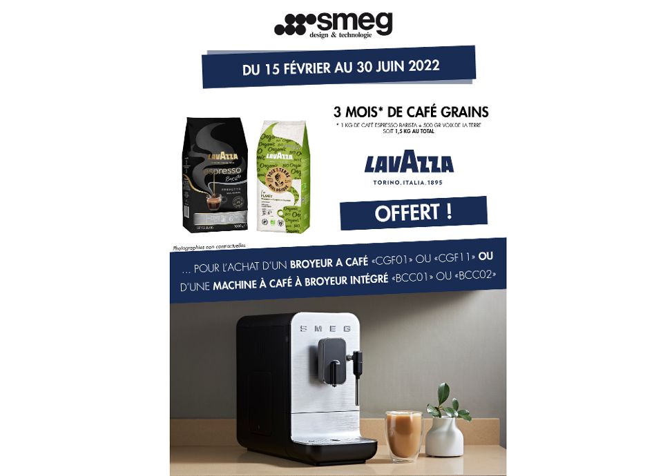 Machine à café Bleu - Lavazza 1895 ECF01LVEU | Smeg.fr