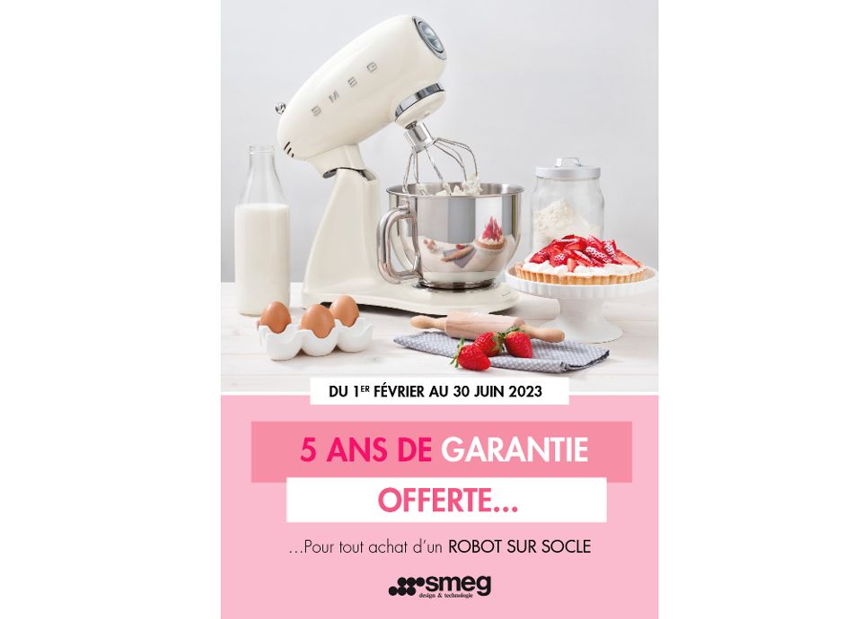 Pour tout achat d'un Robot sur Socle, SMEG vous propose 5 ans de garantie offerte ! | Smeg France