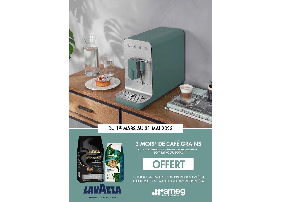 opération commerciale café lavazza machine à café broyeur à café smeg
