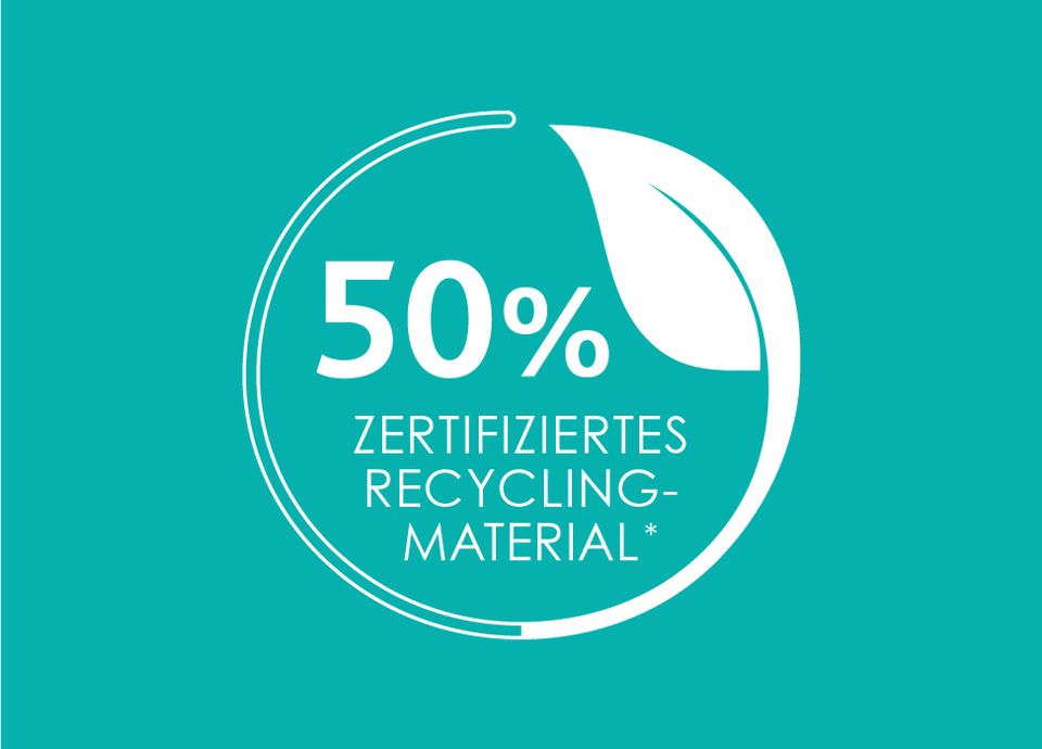 50% RECYCLINGMATERIAL*