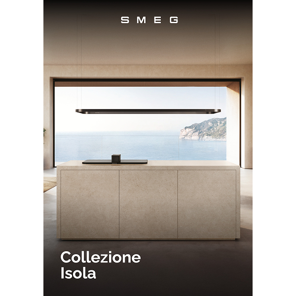 Catalogo collezione Isola. Cucina moderna e minimal a isola con piano cottura con cappa integrata e binario luminoso
