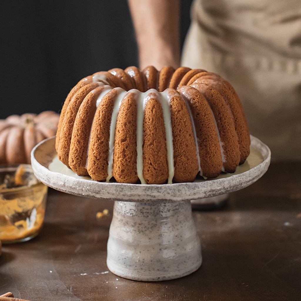 Bundt cake especiado con calabaza y chocolate blanco