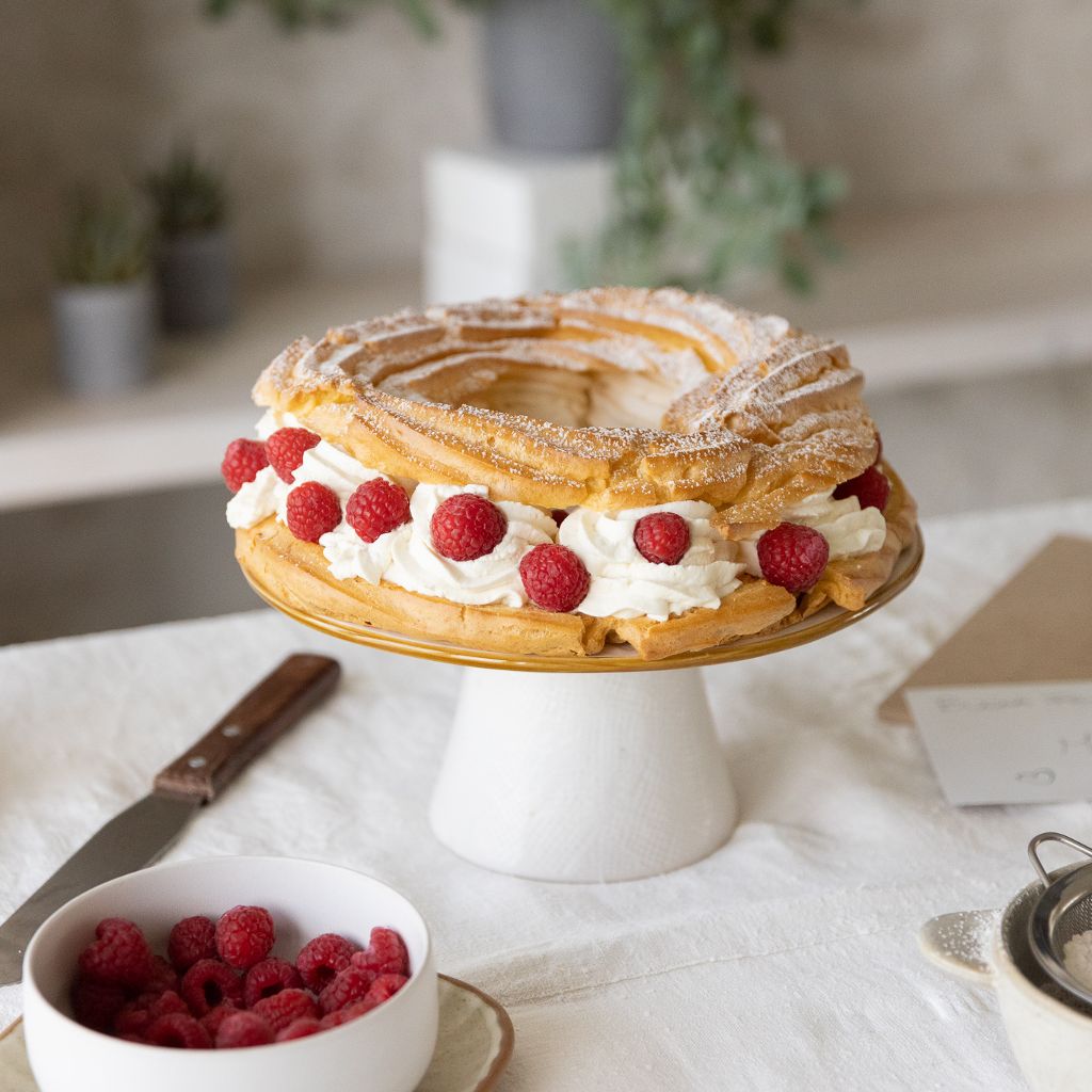 Recette Paris-Brest à la crème e Mascarpone et aux framboises