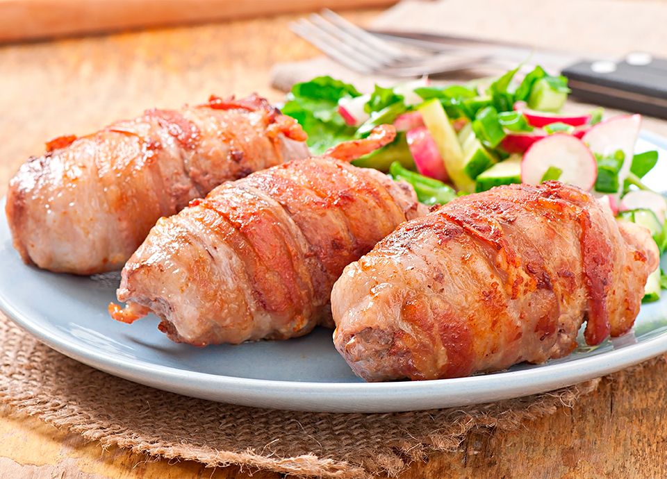 Bacon and caciocavallo pork neck rolls recipe| Smeg