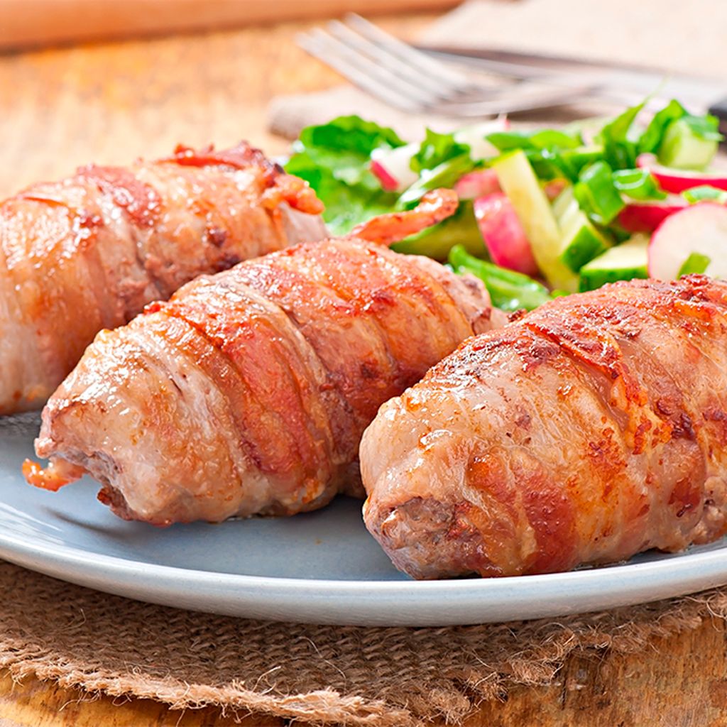 Bacon and caciocavallo pork neck rolls recipe| Smeg