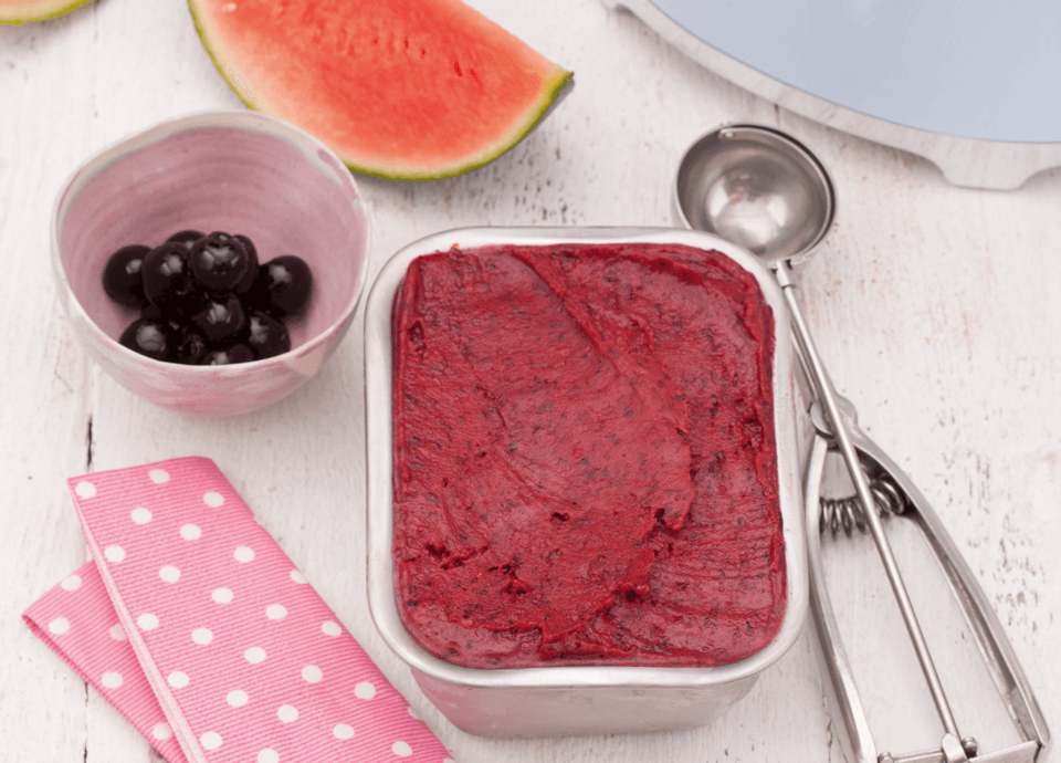 Watermelon and cherry sorbet Watermelon and cherry sorbet