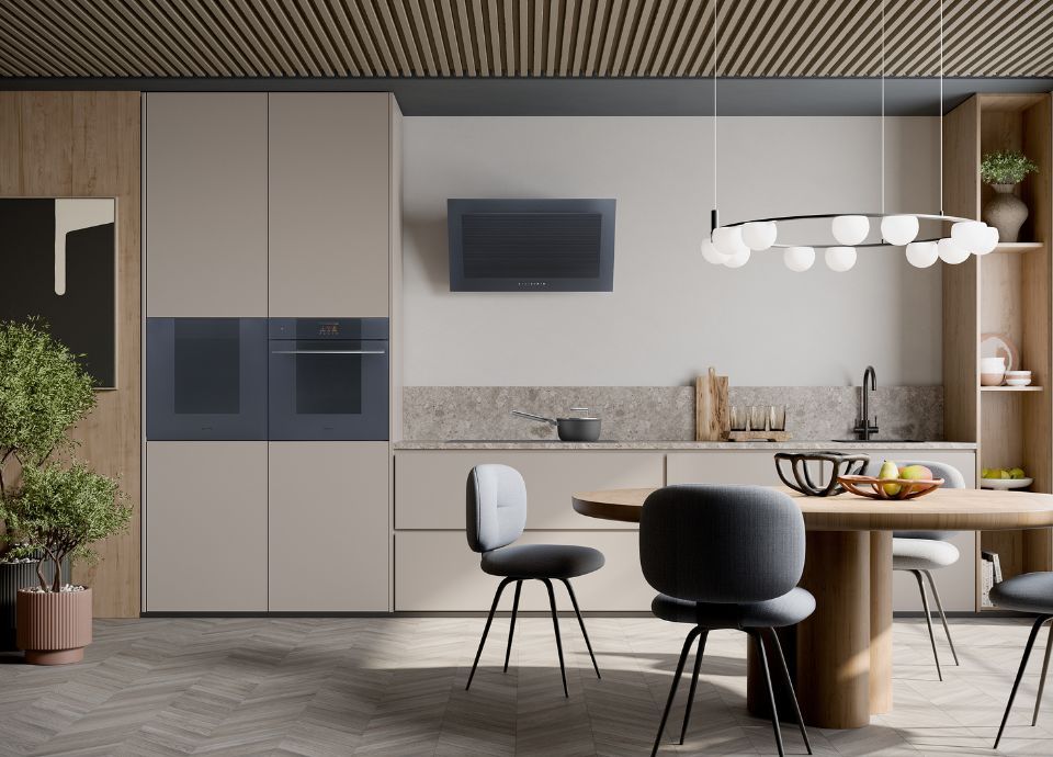 Hvidevarepakke med ovn – Linea Neptune Grey