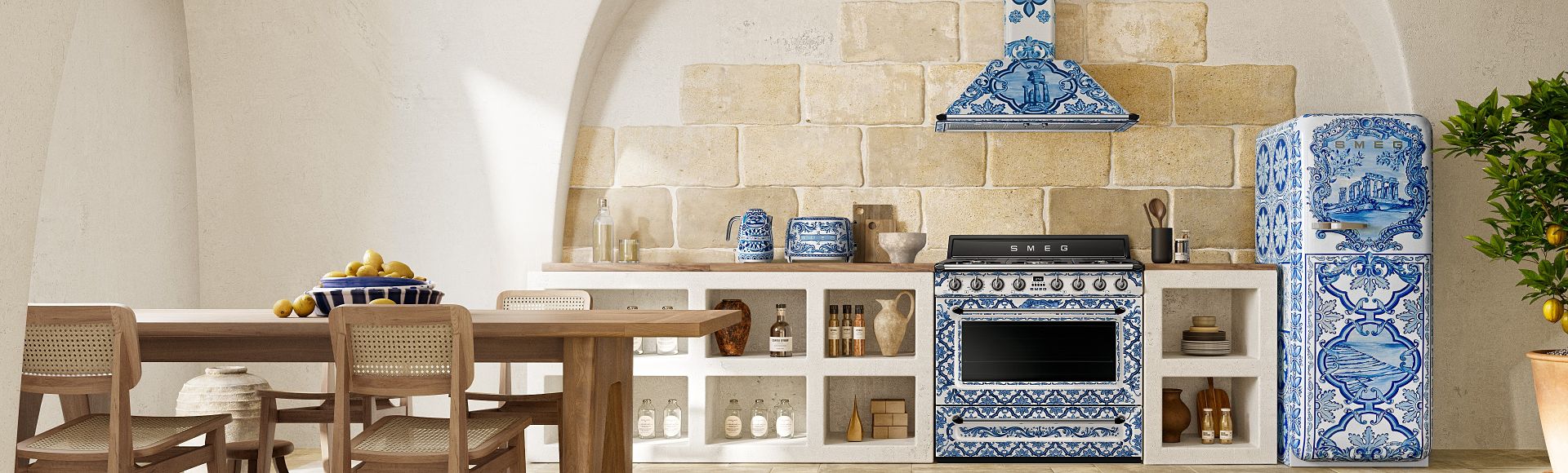 Coleção Blu mediterraneo por Smeg e Dolce&Gabbana