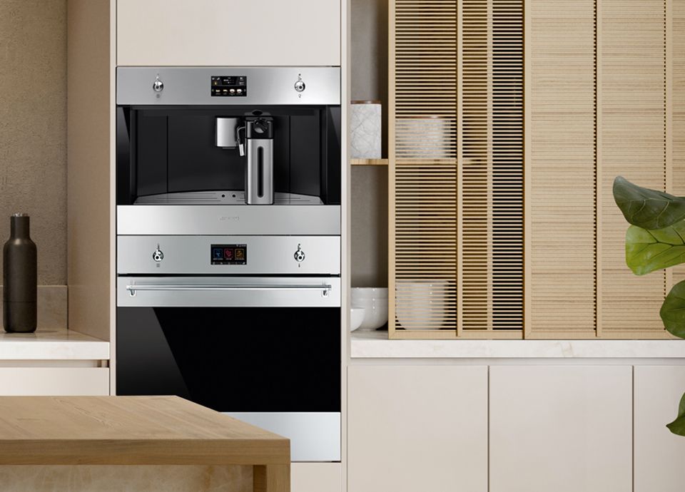 Built in microwave top and coffee machine