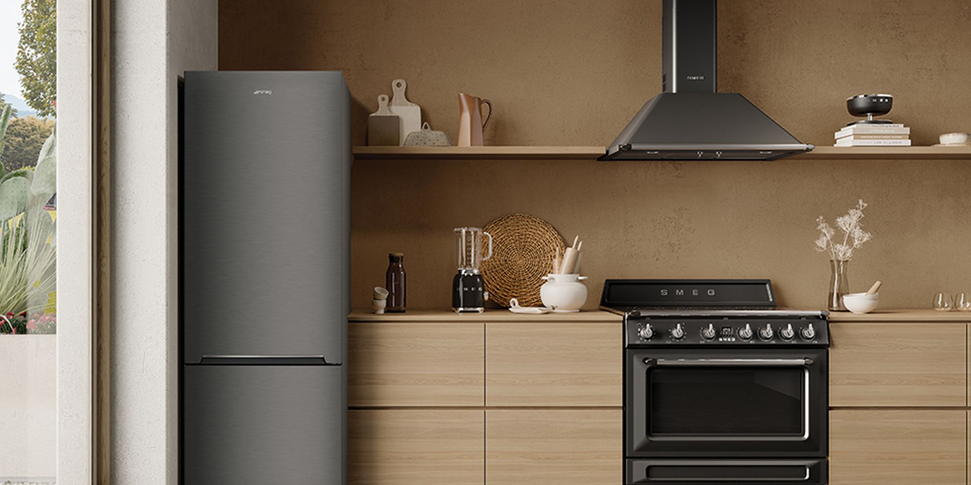 Smeg dark inox range