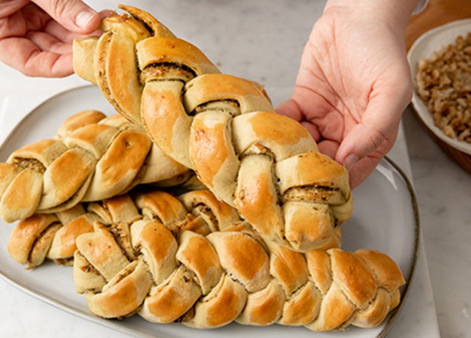 Pesto & Walnut Braided Bread