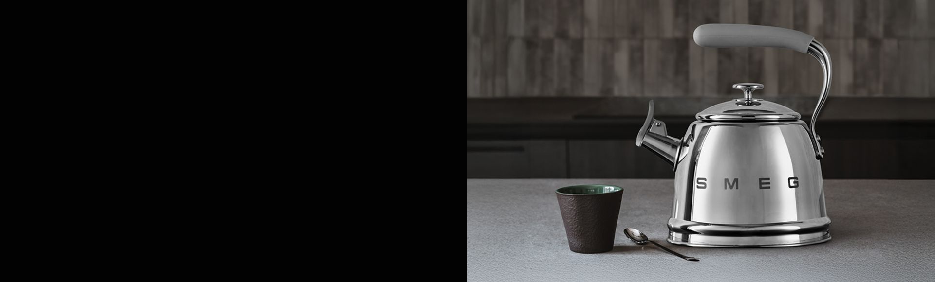 whistling kettle on counter