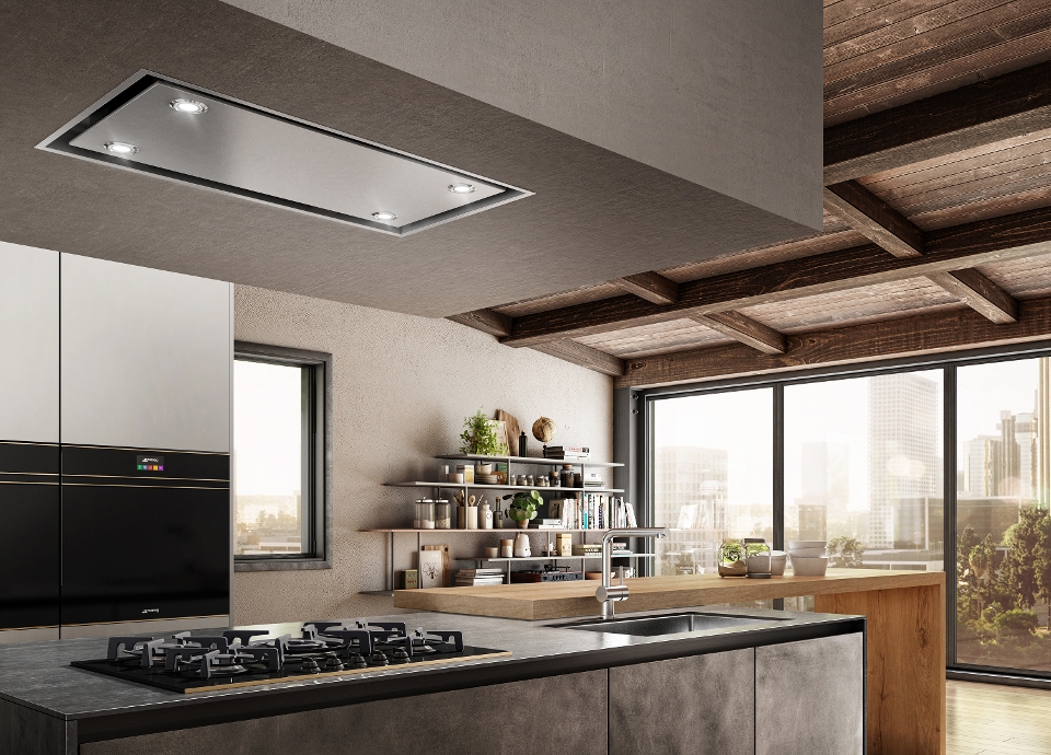 Estiliza tu cocina con una campana de techo Smeg