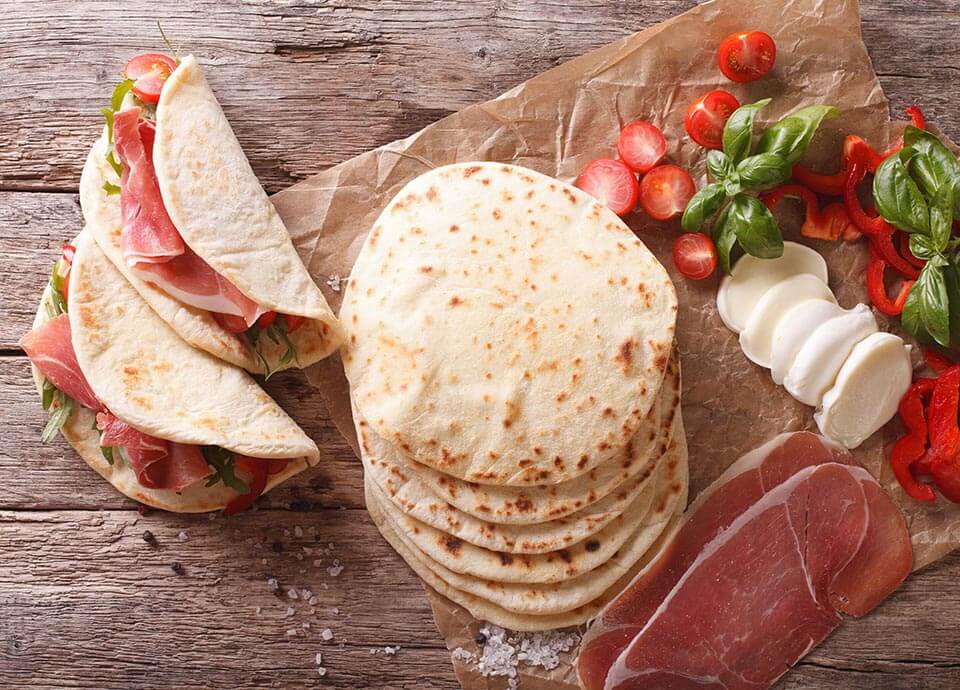 Piadinas italianas