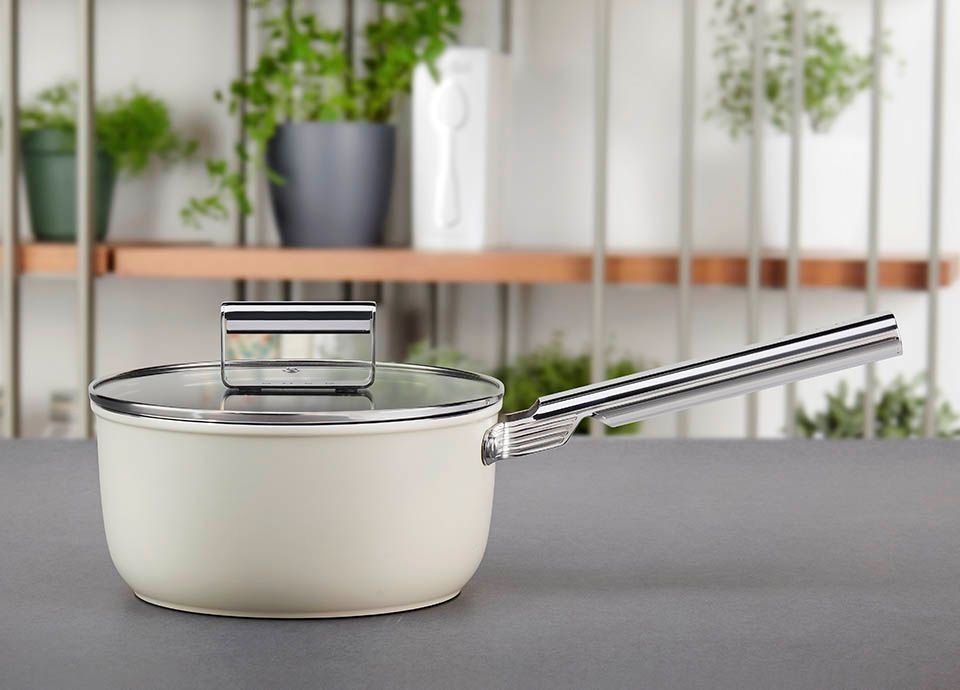 Smeg cookware cream saucepan