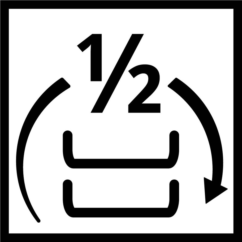 Half load flexizone symbol for dishwashers
