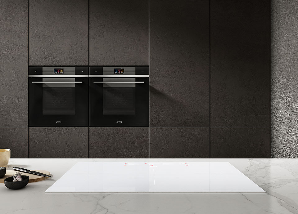 White glass sales induction hob