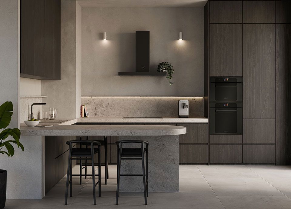 Smeg’s Black Large Kitchen Appliances