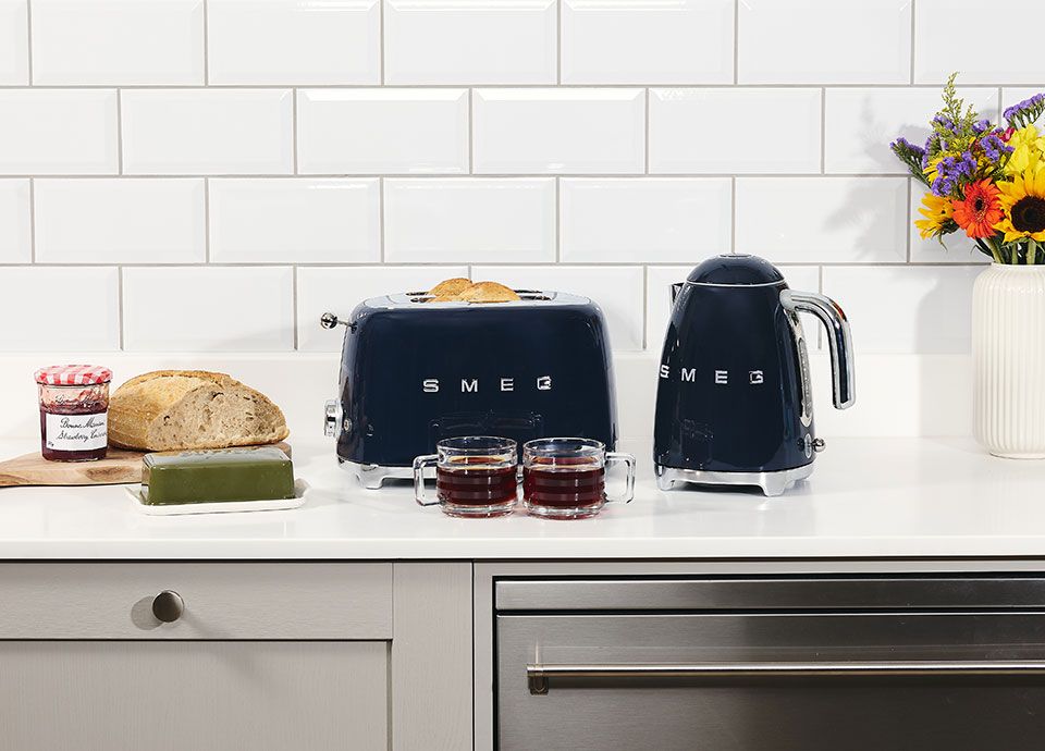 Navy Blue Kettle and Toaster