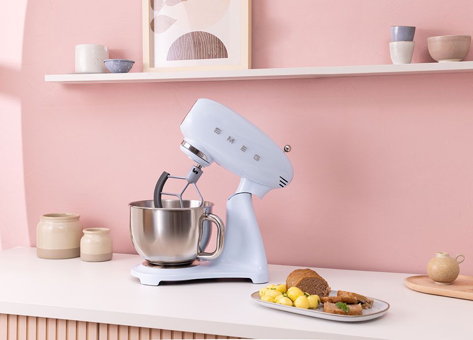 Pastel blue SMEG stand mixer