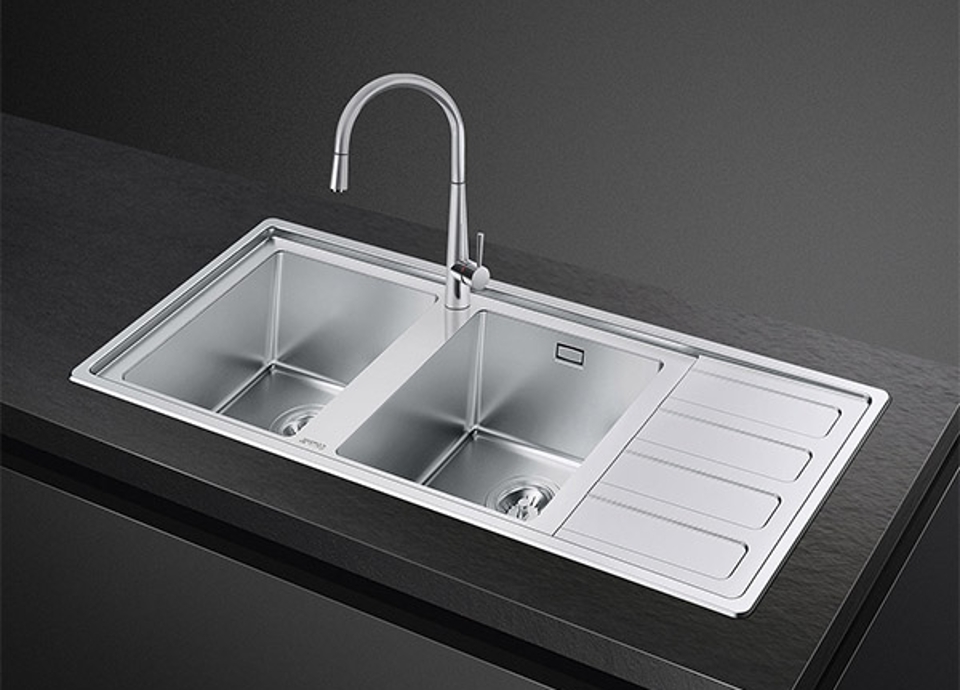 Smeg Kitchen Sinks Stainless Steel Composite Ceramic Inset