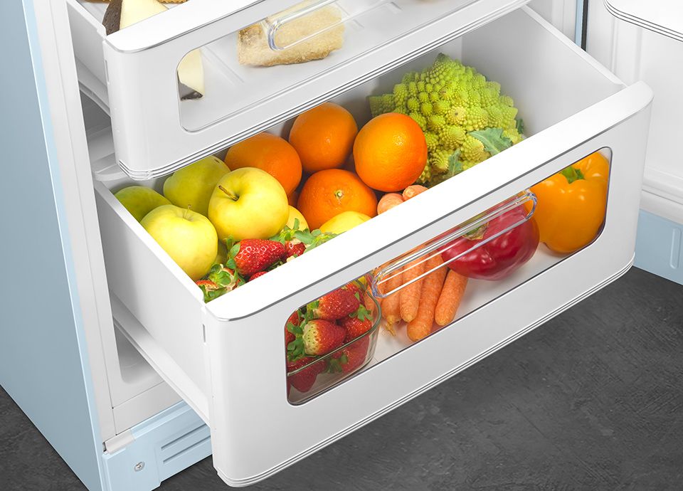 Bac à légumes réfrigérateur ouvert