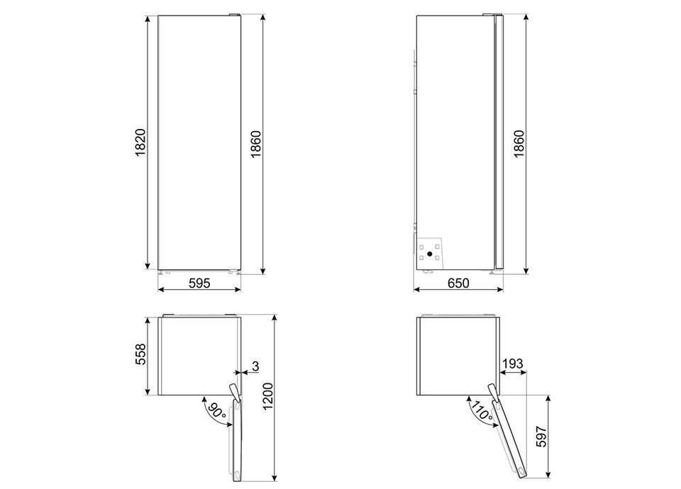 Measuring for a freestanding freezer: