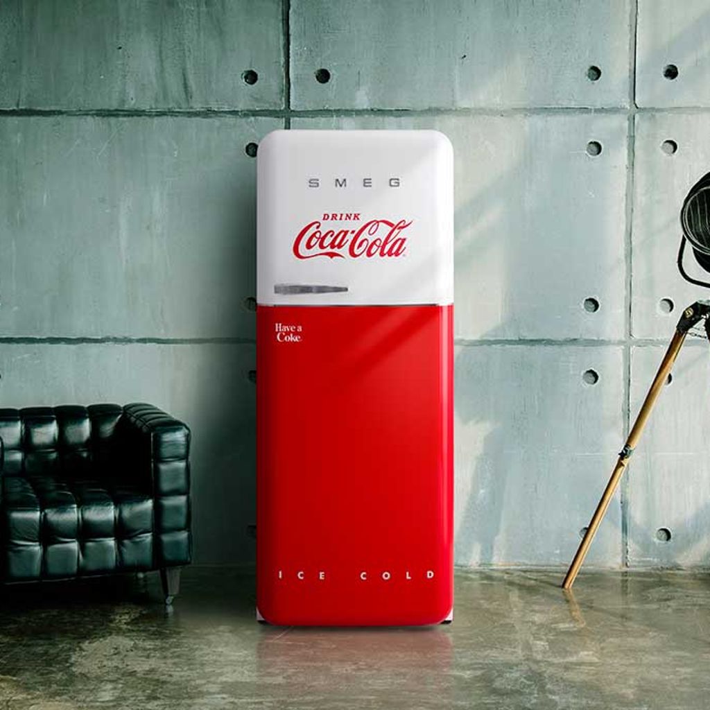 Smeg coca-cola iconic red and white fridge