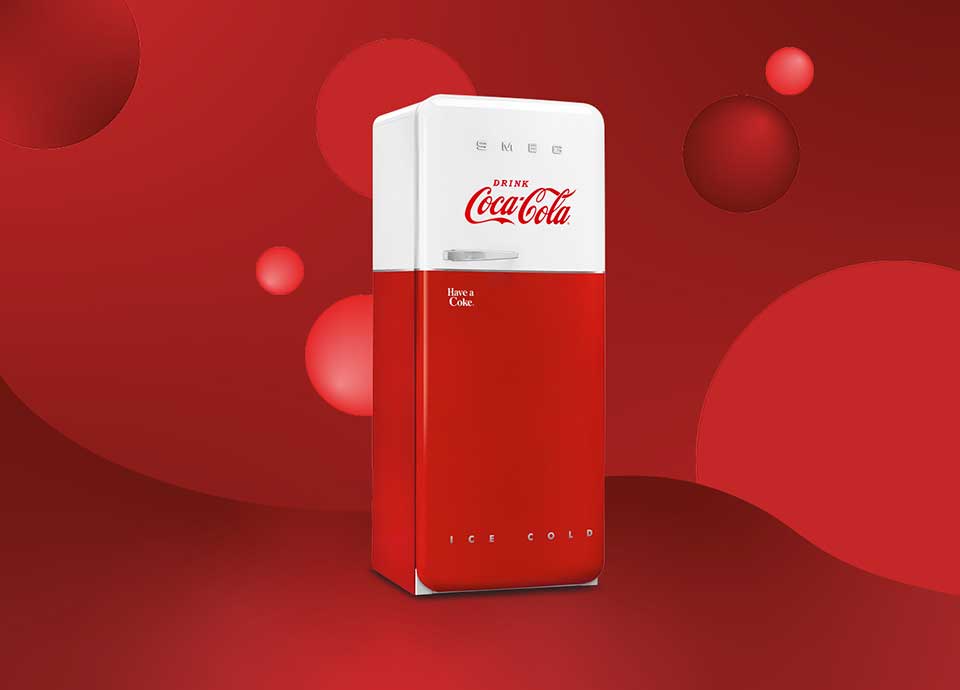 Smeg white x Coca-Cola Iconic Fridge with Ice Box