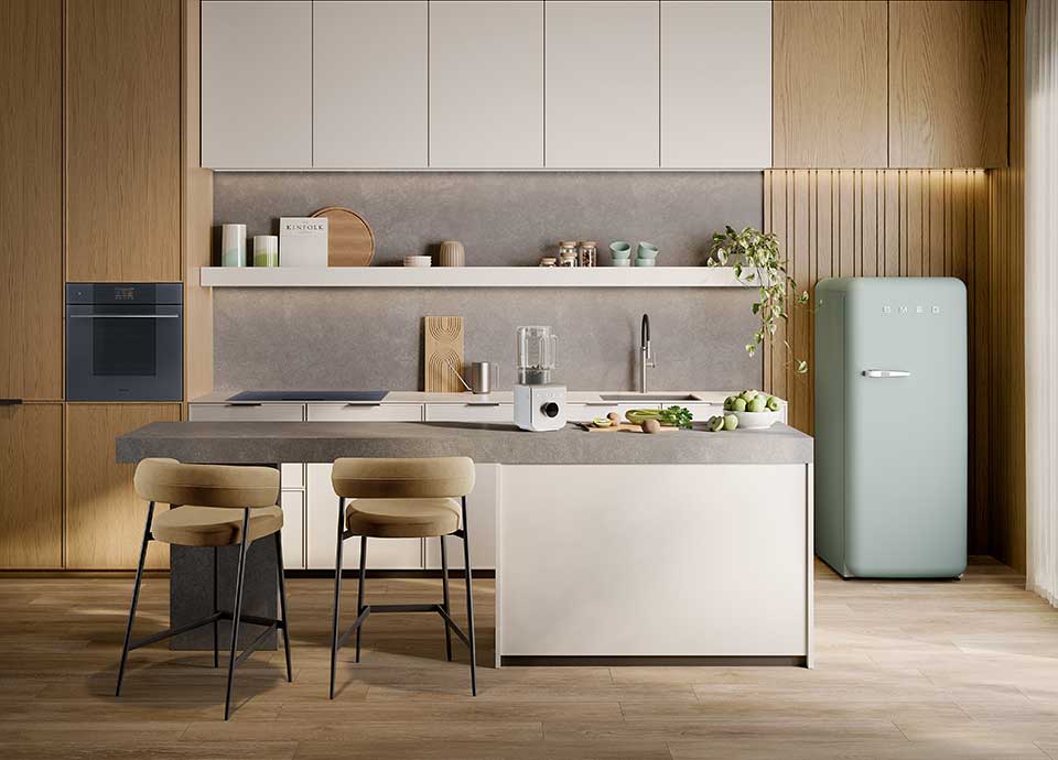 A Match Made in Design: Sea Salt Green and Neptune Grey Appliances
